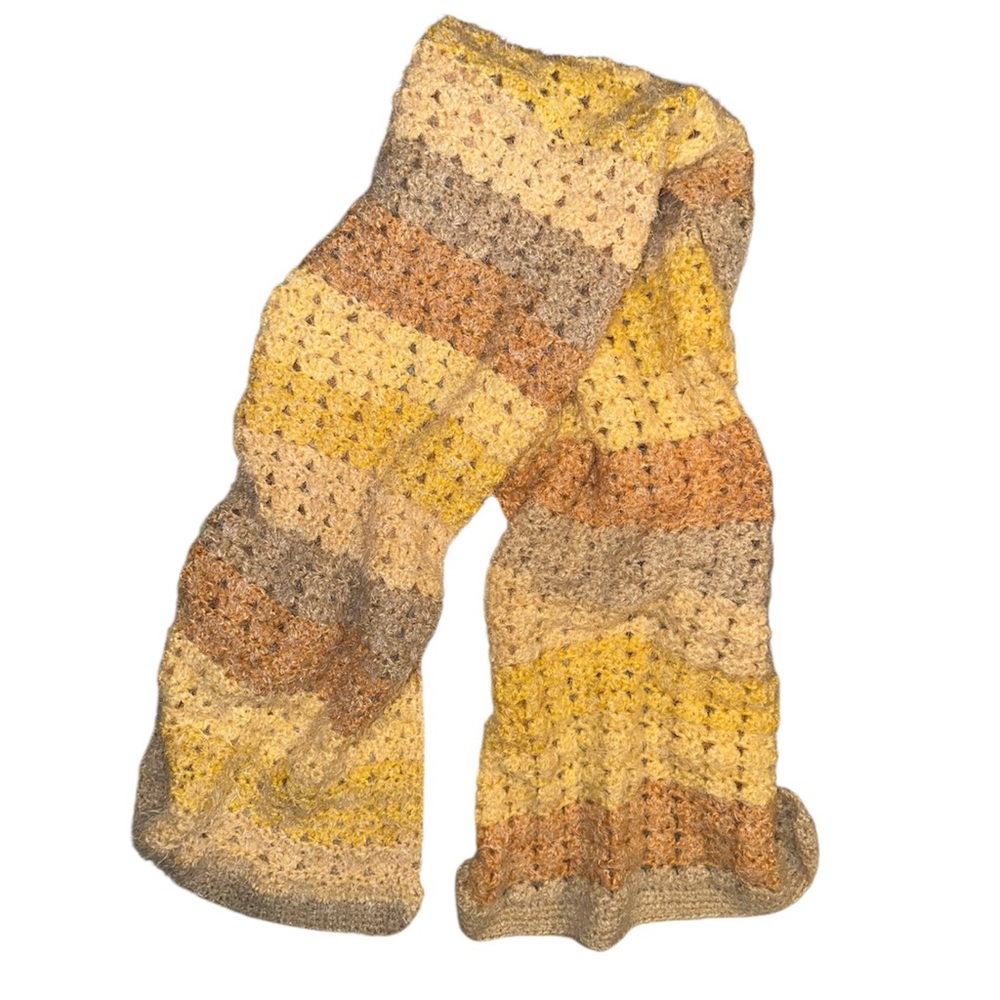 Hand Knit Super Soft Striped Wide Scarf